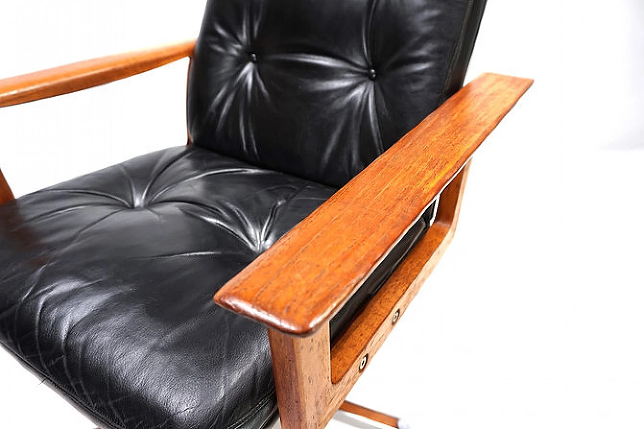 Leather and teak office chair by Arne Vodder for Sibast, 1960s 13