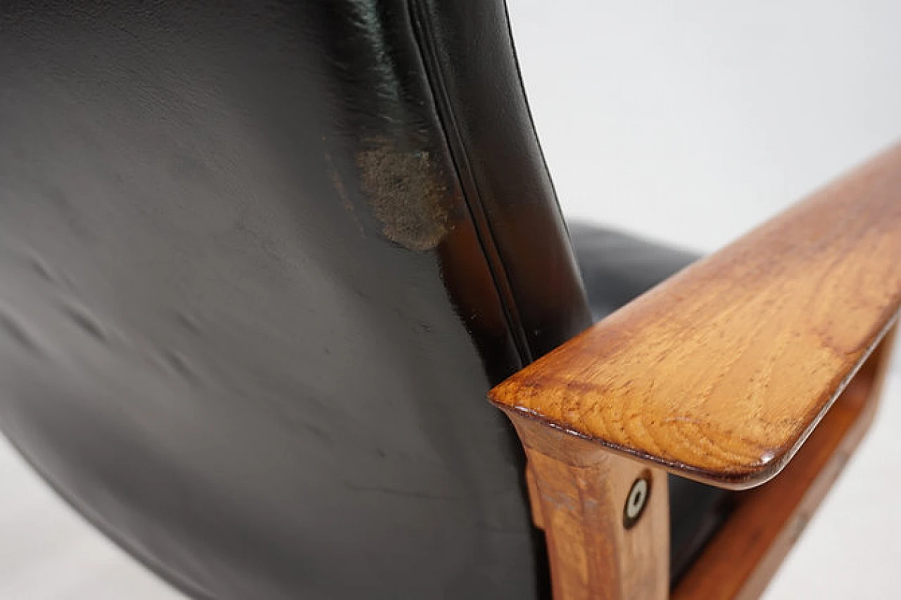 Leather and teak office chair by Arne Vodder for Sibast, 1960s 16