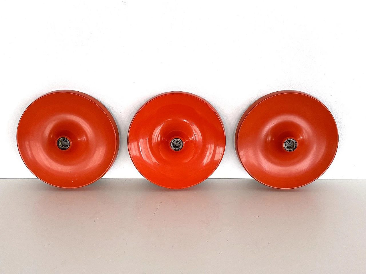 3 Charlotte Perriand-style disc wall sconces, 1980s 6