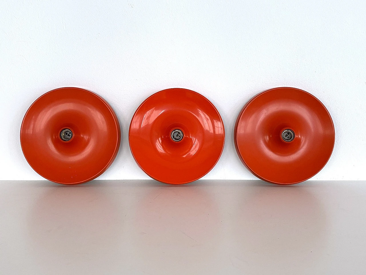 3 Charlotte Perriand-style disc wall sconces, 1980s 7