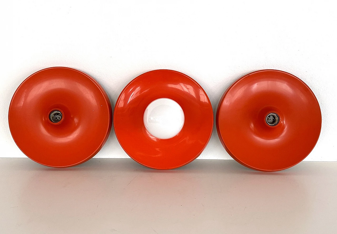 3 Charlotte Perriand-style disc wall sconces, 1980s 8