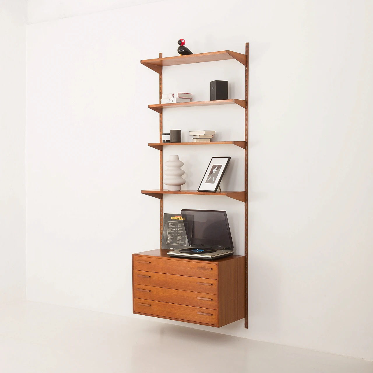 Teak wall unit with drawers by Kristiansen Kai for FM Møbler, 1960s 2