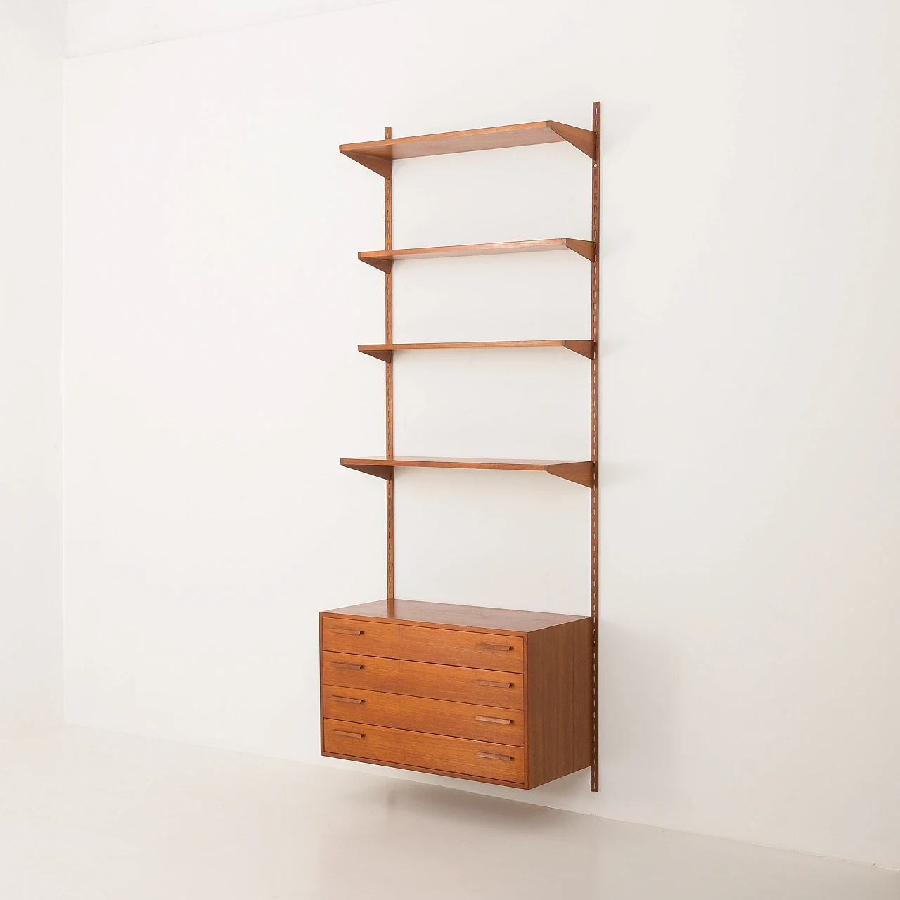 Teak wall unit with drawers by Kristiansen Kai for FM Møbler, 1960s 3