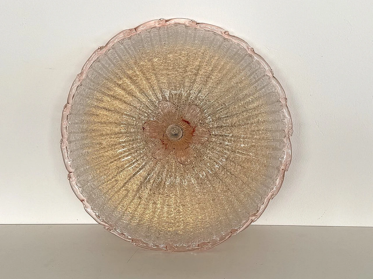 Murano glass recessed lamp by Barovier & Toso, 1970s 3