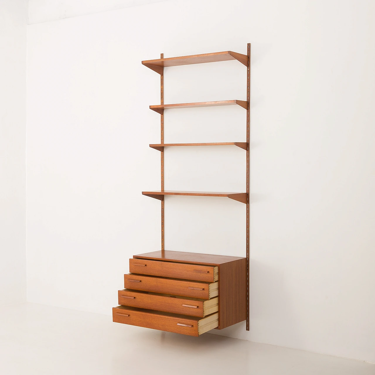 Teak wall unit with drawers by Kristiansen Kai for FM Møbler, 1960s 4