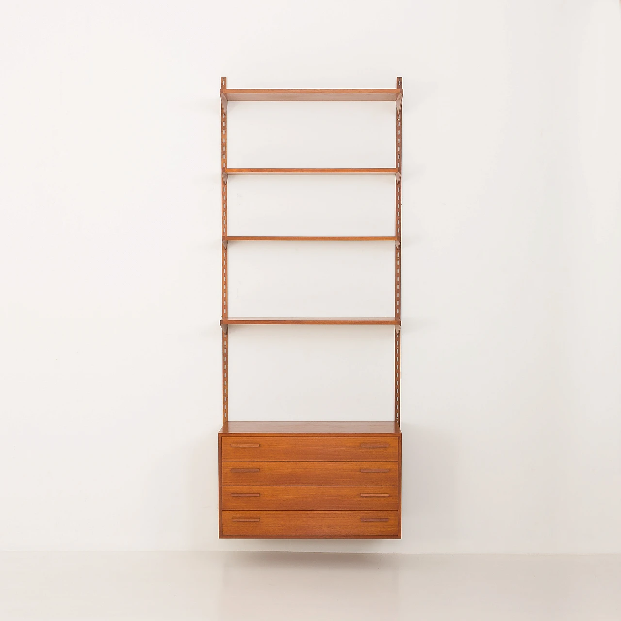 Teak wall unit with drawers by Kristiansen Kai for FM Møbler, 1960s 5