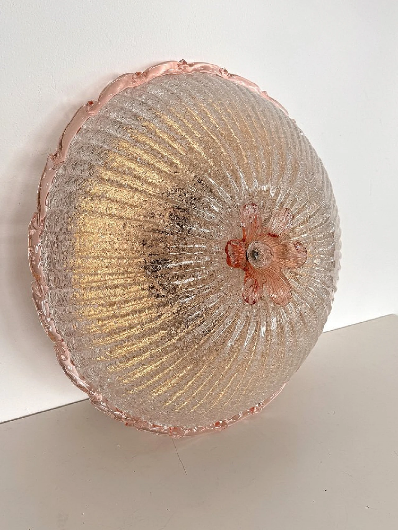 Murano glass recessed lamp by Barovier & Toso, 1970s 6