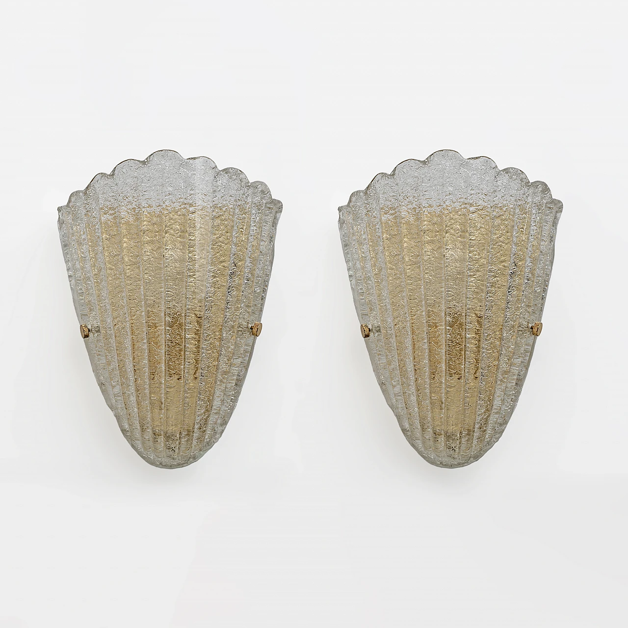 Pair of Murano glass wall sconces by Barovier & Toso, 1960s 1