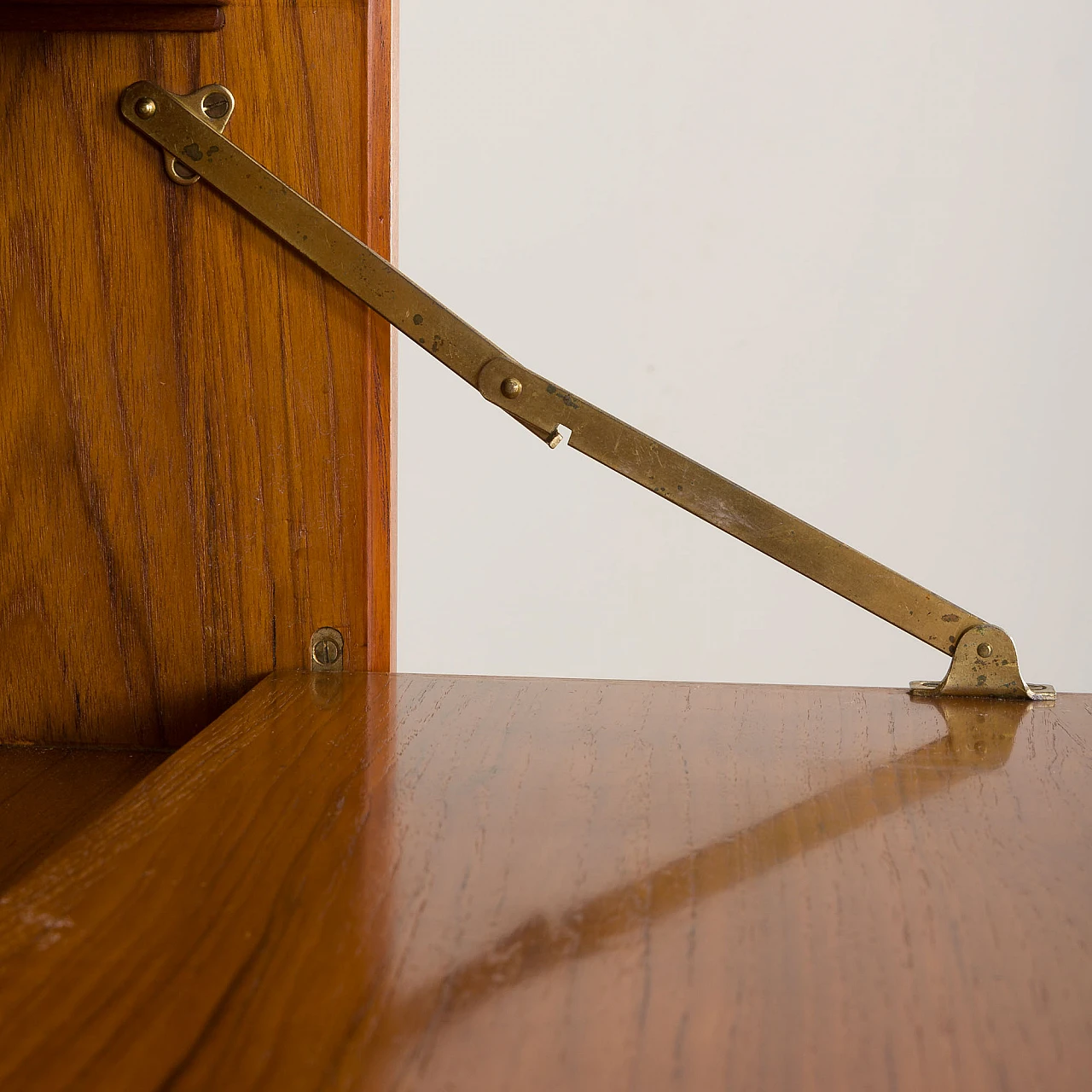 Teak wall unit with desk and lamp by P. Cadovius for Cado, 1960s 17