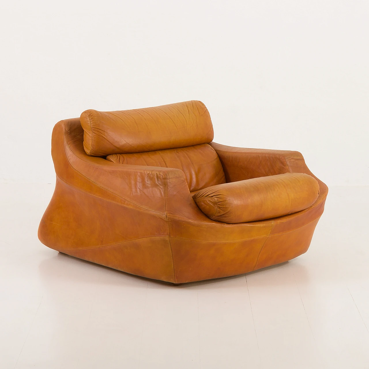 Space Age leather armchair in De Pas, D'Urbino & Lomazzi style, 1960s 2