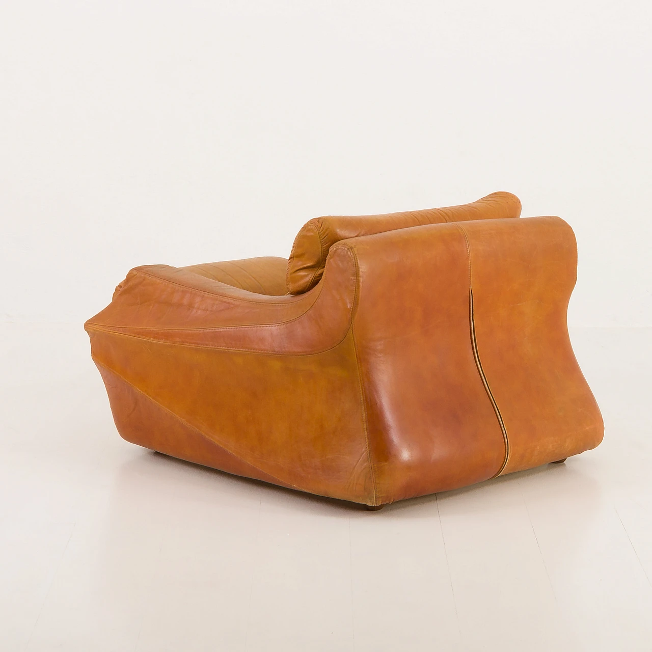 Space Age leather armchair in De Pas, D'Urbino & Lomazzi style, 1960s 5