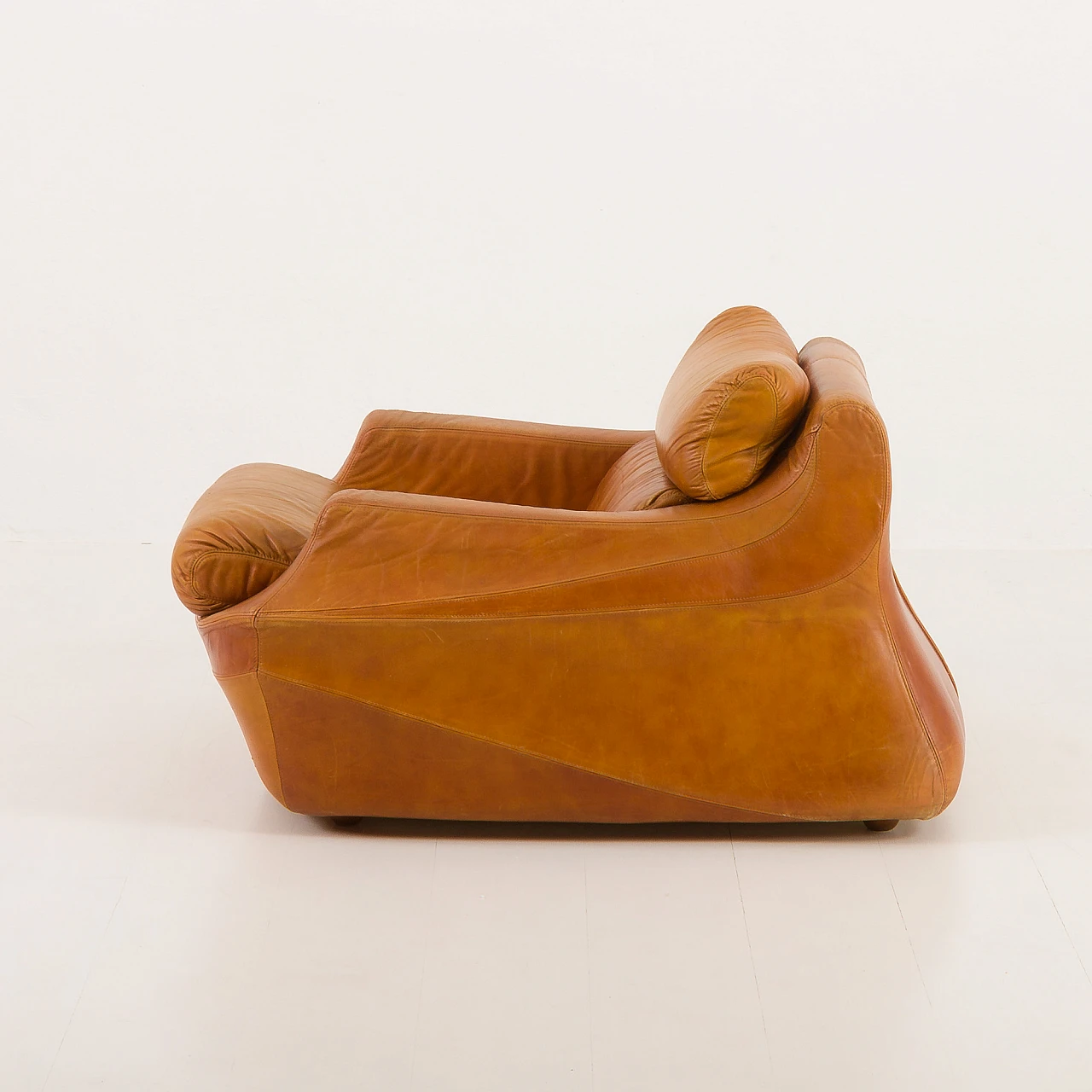 Space Age leather armchair in De Pas, D'Urbino & Lomazzi style, 1960s 6