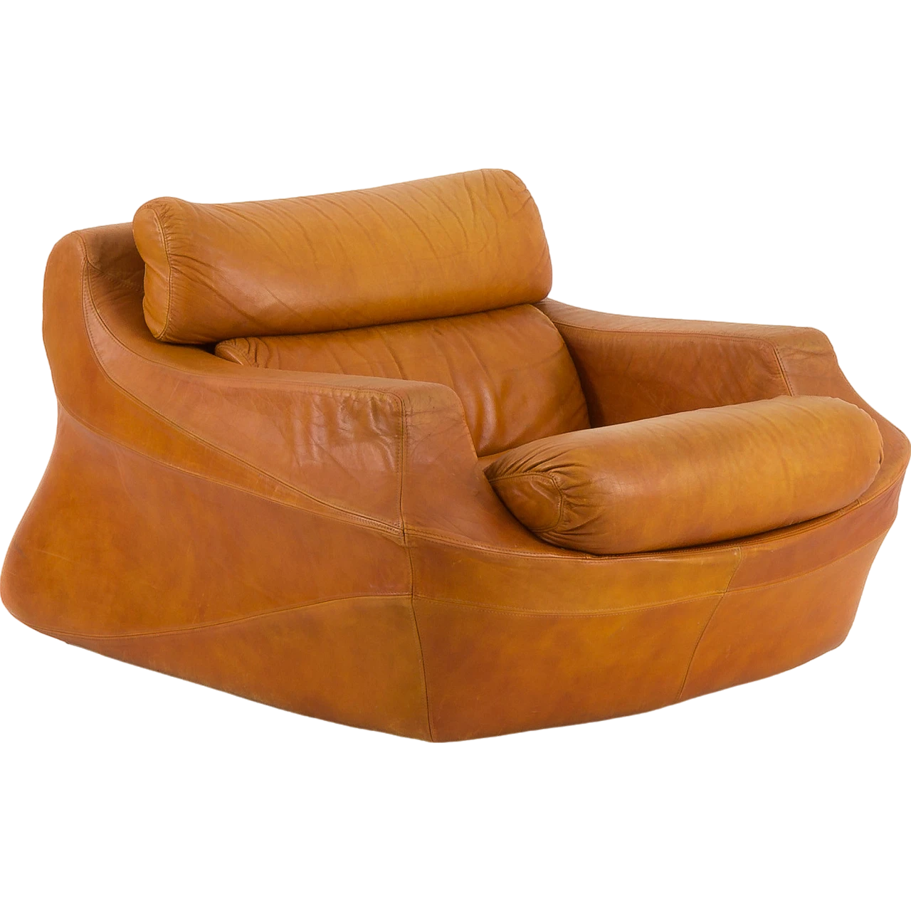 Space Age leather armchair in De Pas, D'Urbino & Lomazzi style, 1960s 20