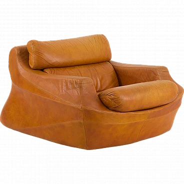 Space Age leather armchair in De Pas, D'Urbino & Lomazzi style, 1960s