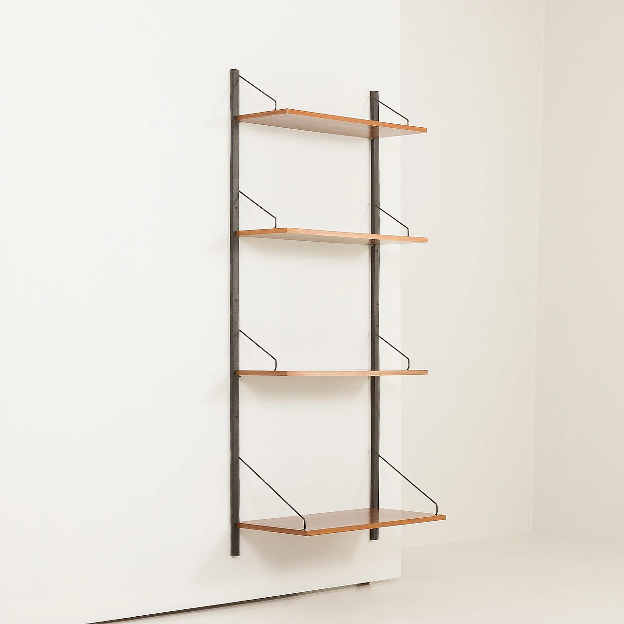 Walnut & black metal wall unit by Poul Cadovius for Cado, 1960s 4