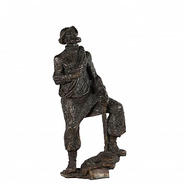 Vallazza, Mountaineer, bronze sculpture, 1960s