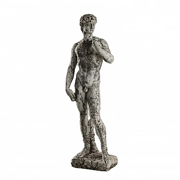 Copia David di Michelangelo, statua da giardino in graniglia