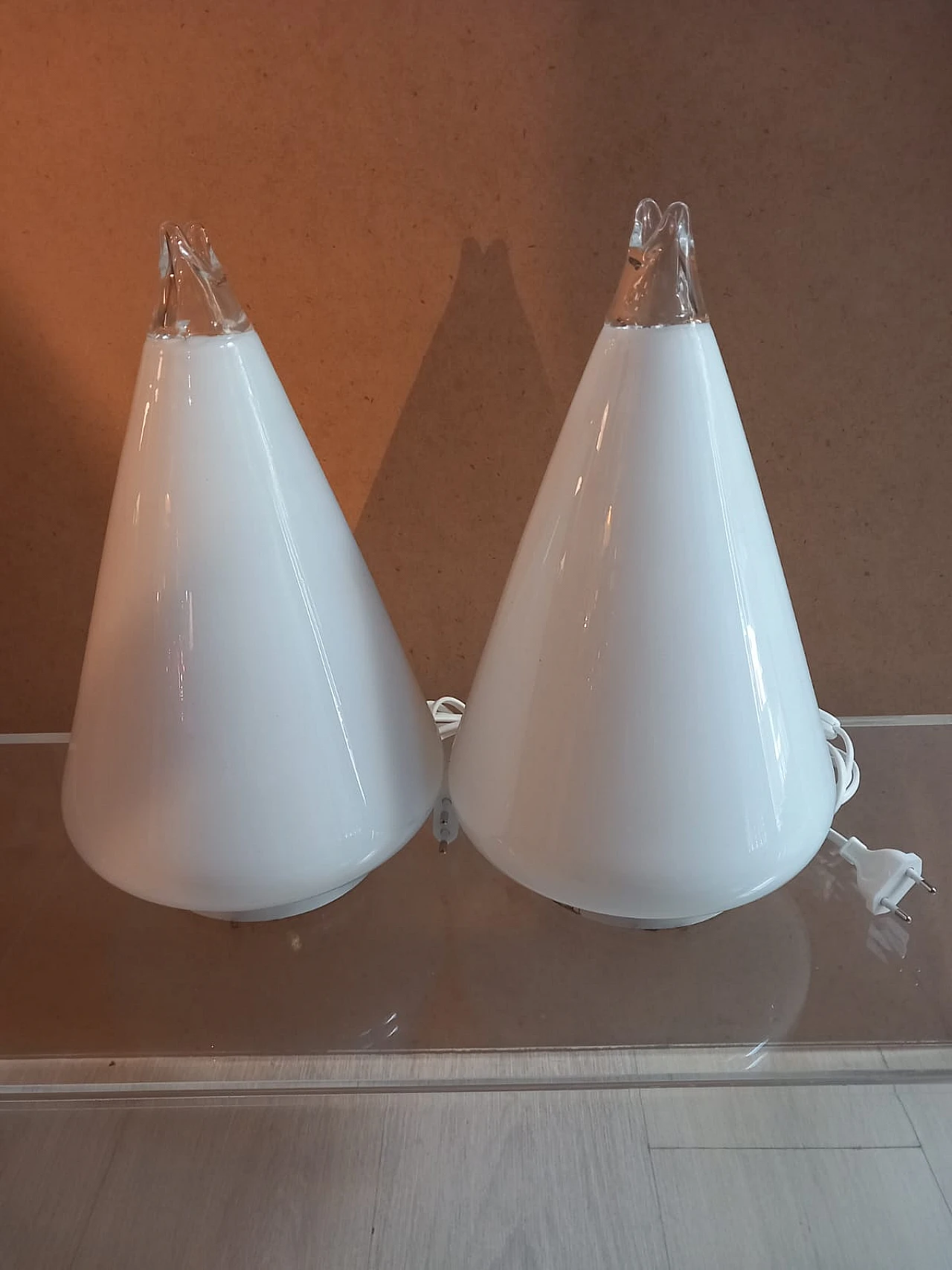 Pair of Murano glass Buto lamps by Leucos, 1970s 2