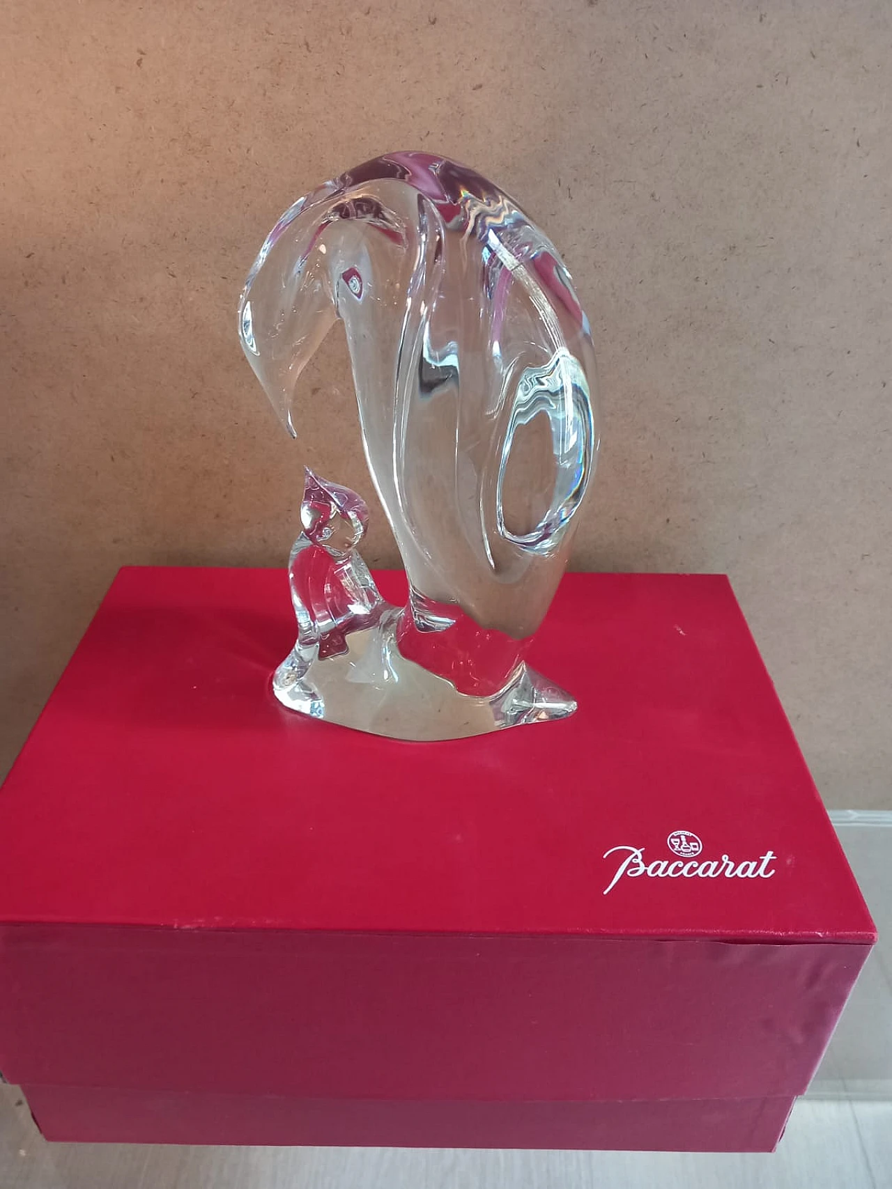 Penguin with chick by Baccarat, 2000s 1