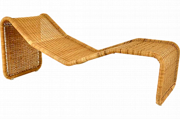 P3S rattan lounge chair by Tito Agnoli, 1960s