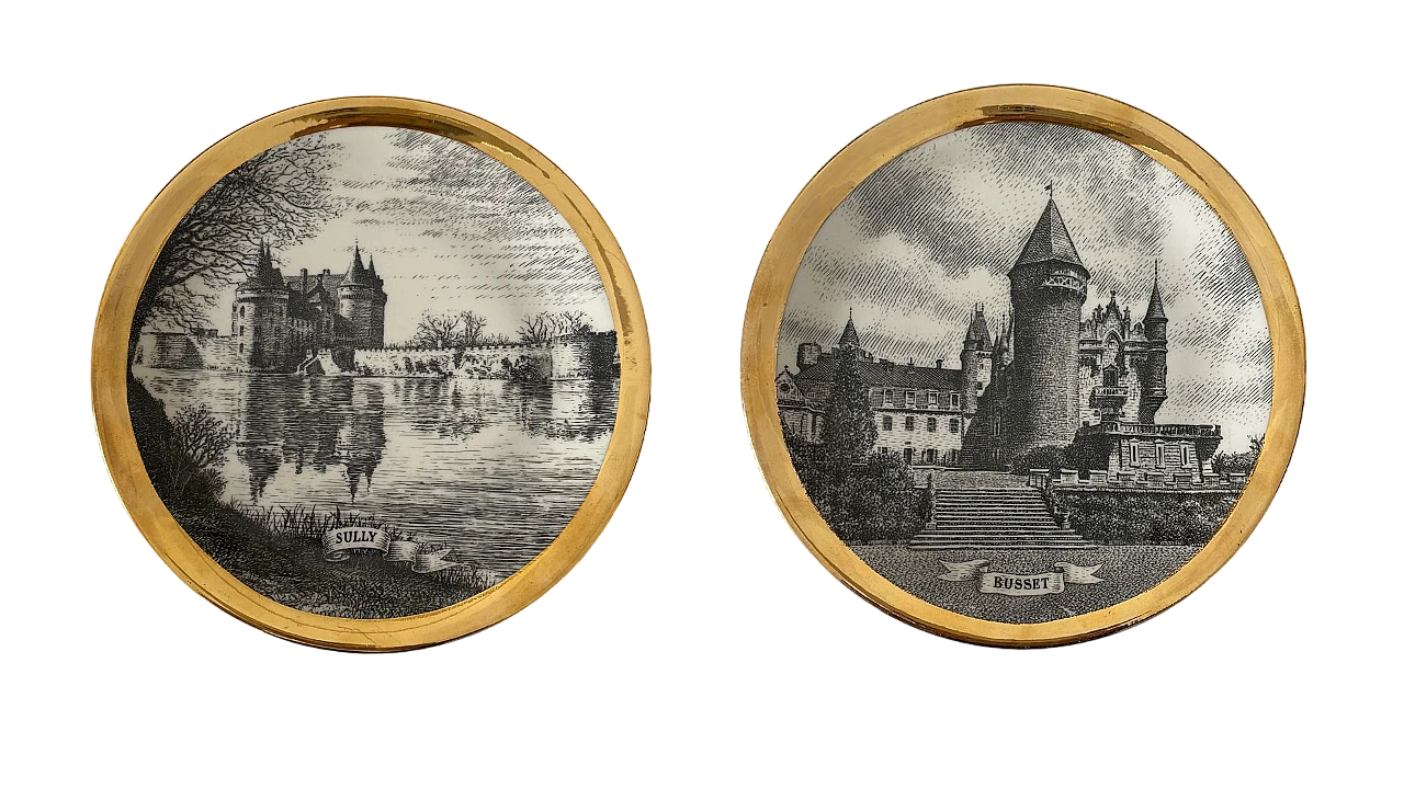 Pair of plates by Piero Fornasetti, 1960s 12