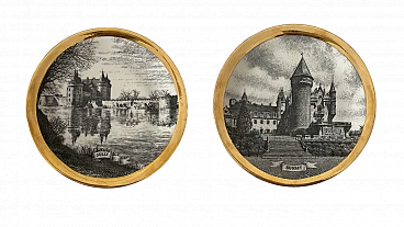 Pair of plates by Piero Fornasetti, 1960s