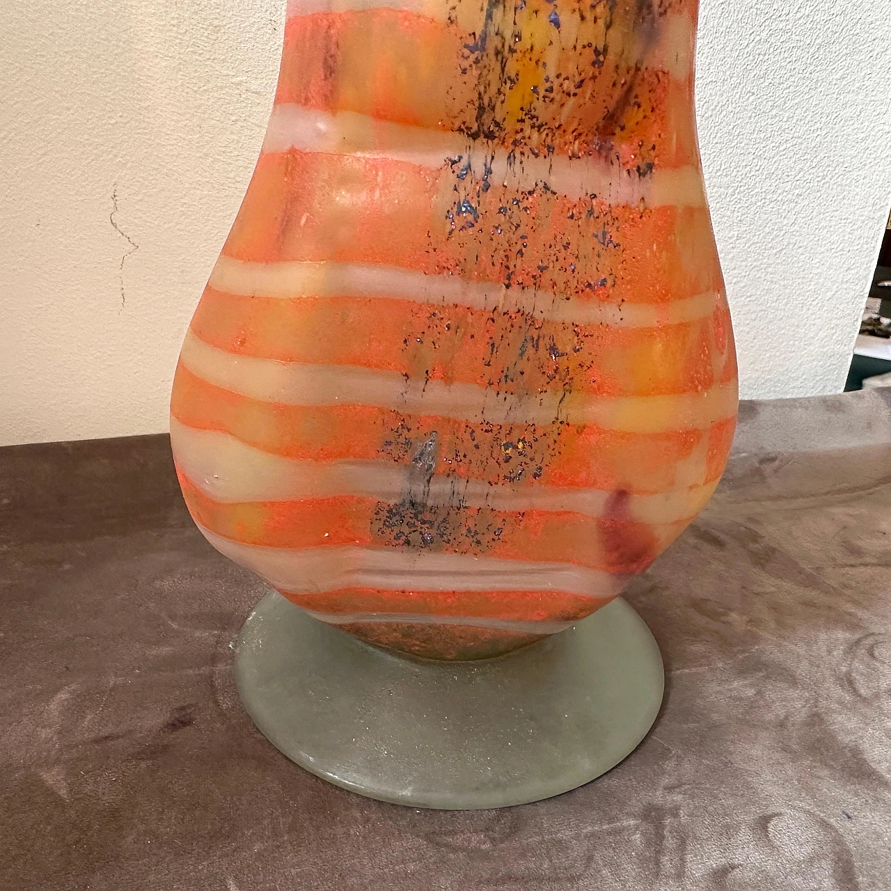 Art Nouveau-style Murano glass amphora vase, 1980s 3