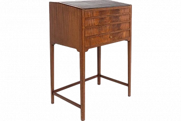 Mahogany writing desk with drawers by Frits Henningsen, 1950s