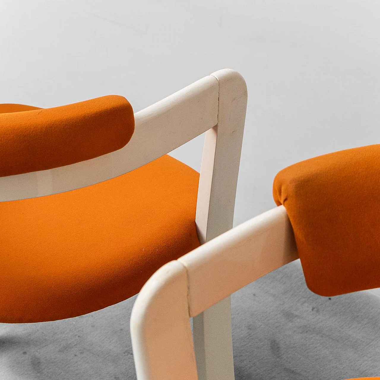 Pair of Brigitte chairs in white wood by Pozzi and Verga, 1970s 5