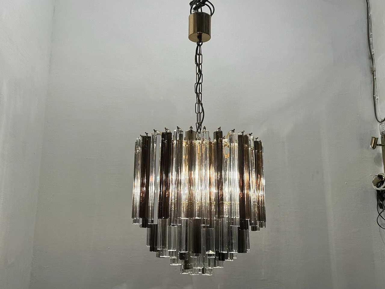 Trilobi Murano glass chandelier by Venini, 1970s 8