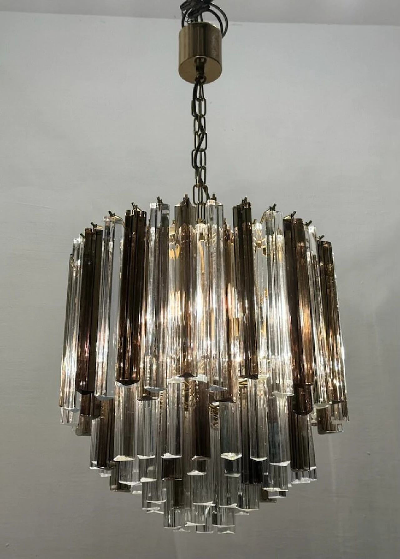 Trilobi Murano glass chandelier by Venini, 1970s 14