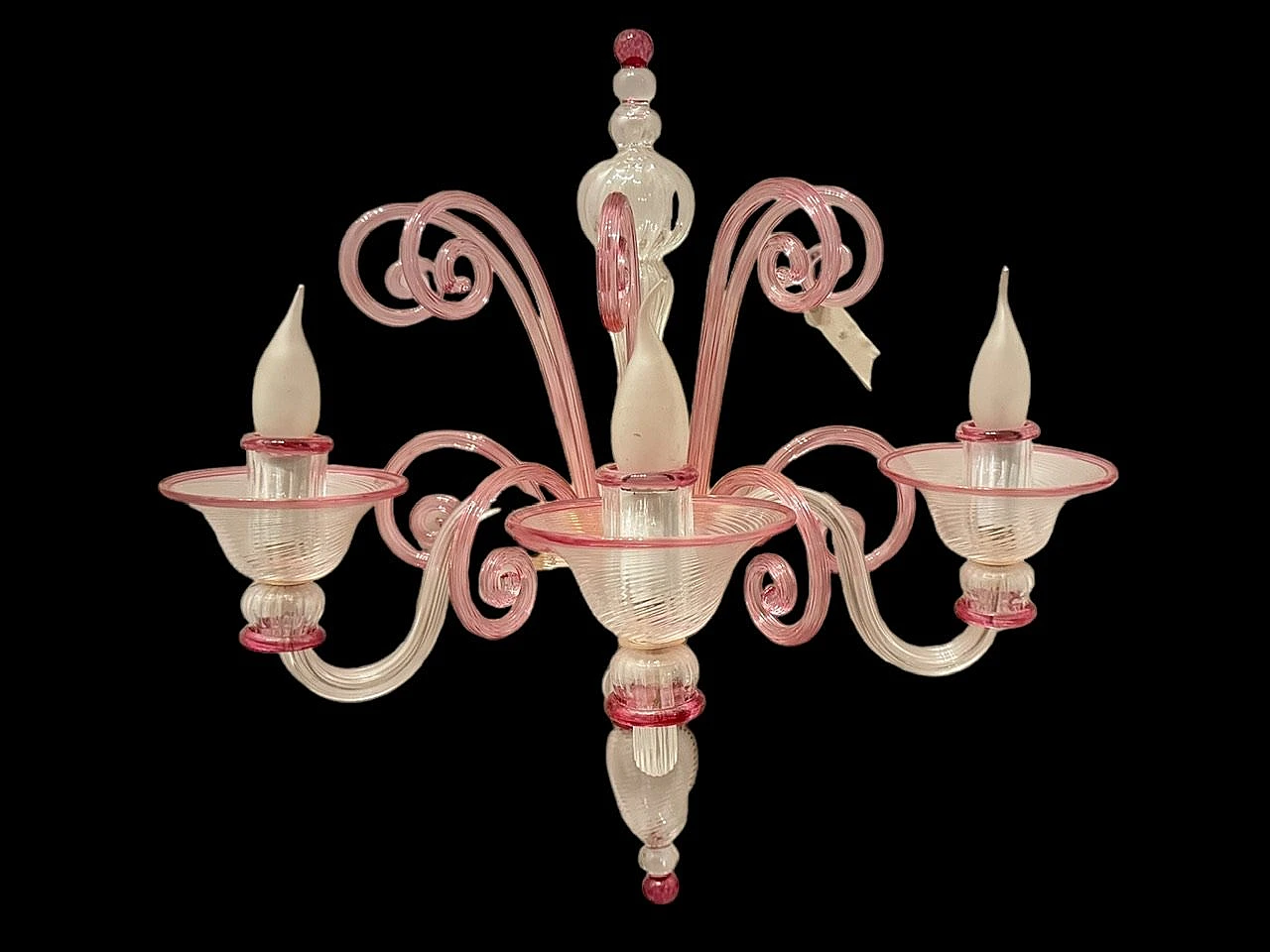 Pink Murano glass wall sconce by Zonca, 1980s 6