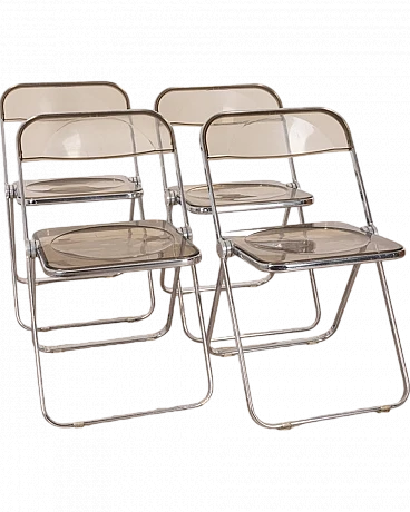 4 Plia chairs by Giancarlo Piretti for Anonima Castelli, 1960s