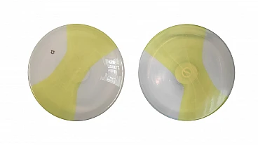 Pair of glass wall lights by Leucos, 1970s