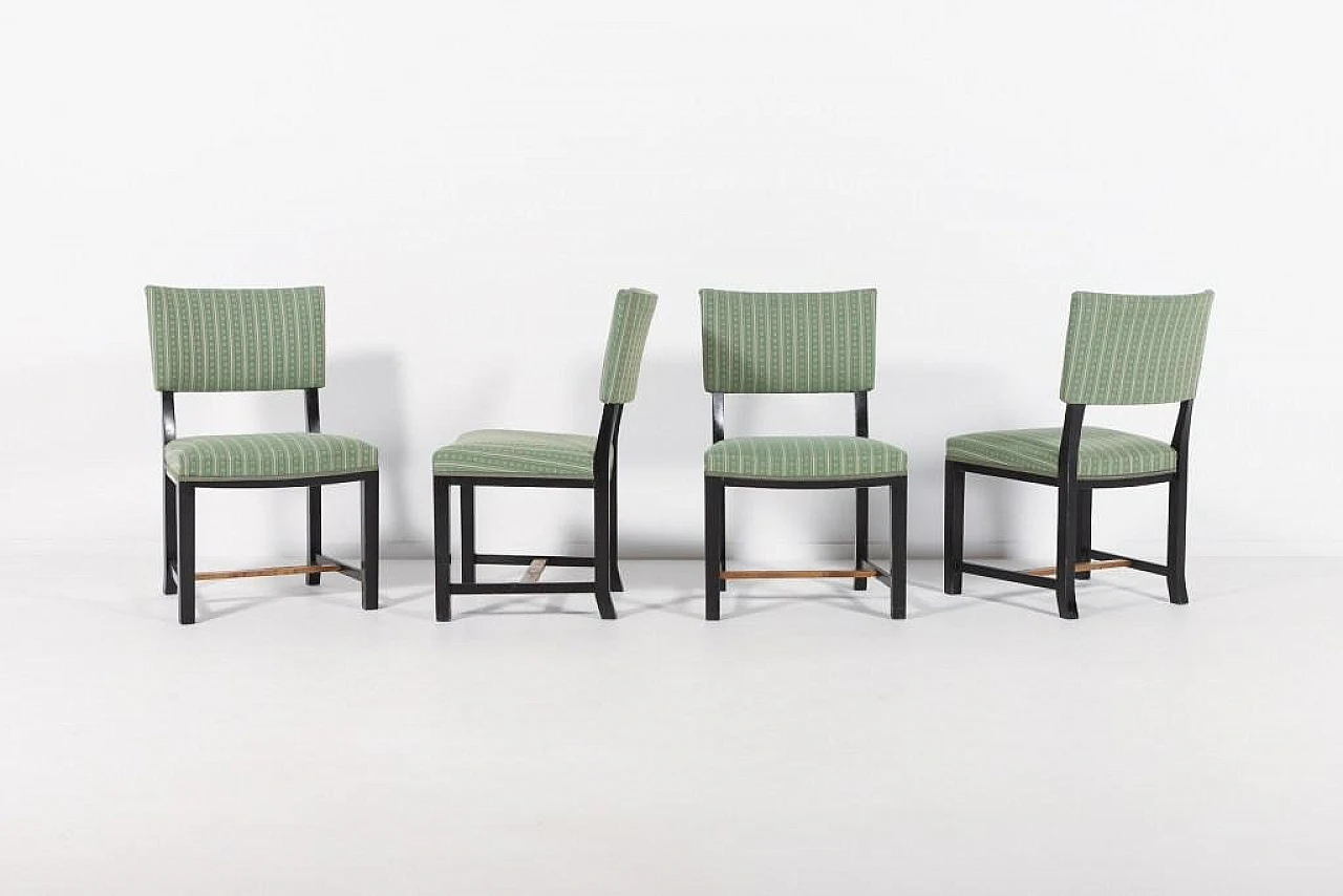 4 Chairs in wood and fabric by Otto Schulz, 1940s 2