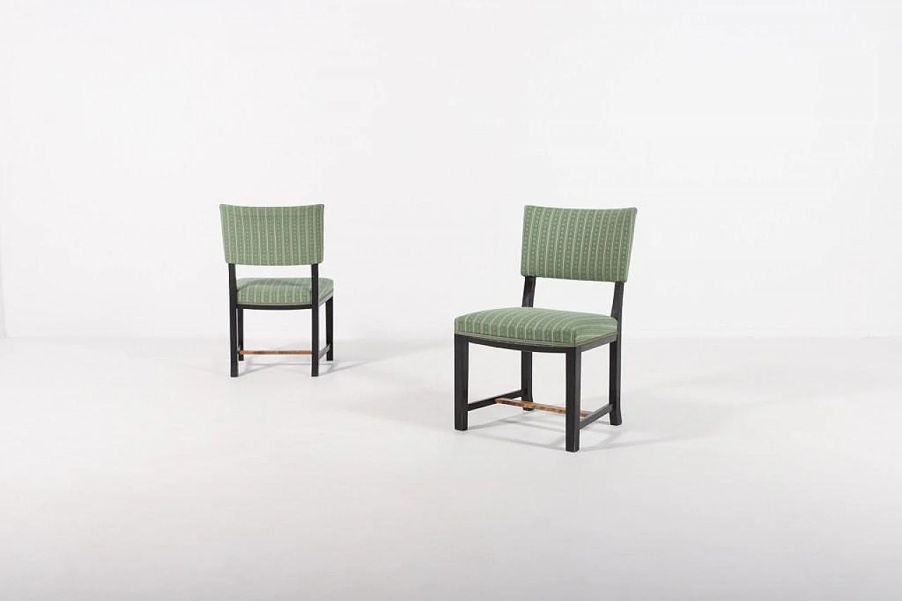 4 Chairs in wood and fabric by Otto Schulz, 1940s 3