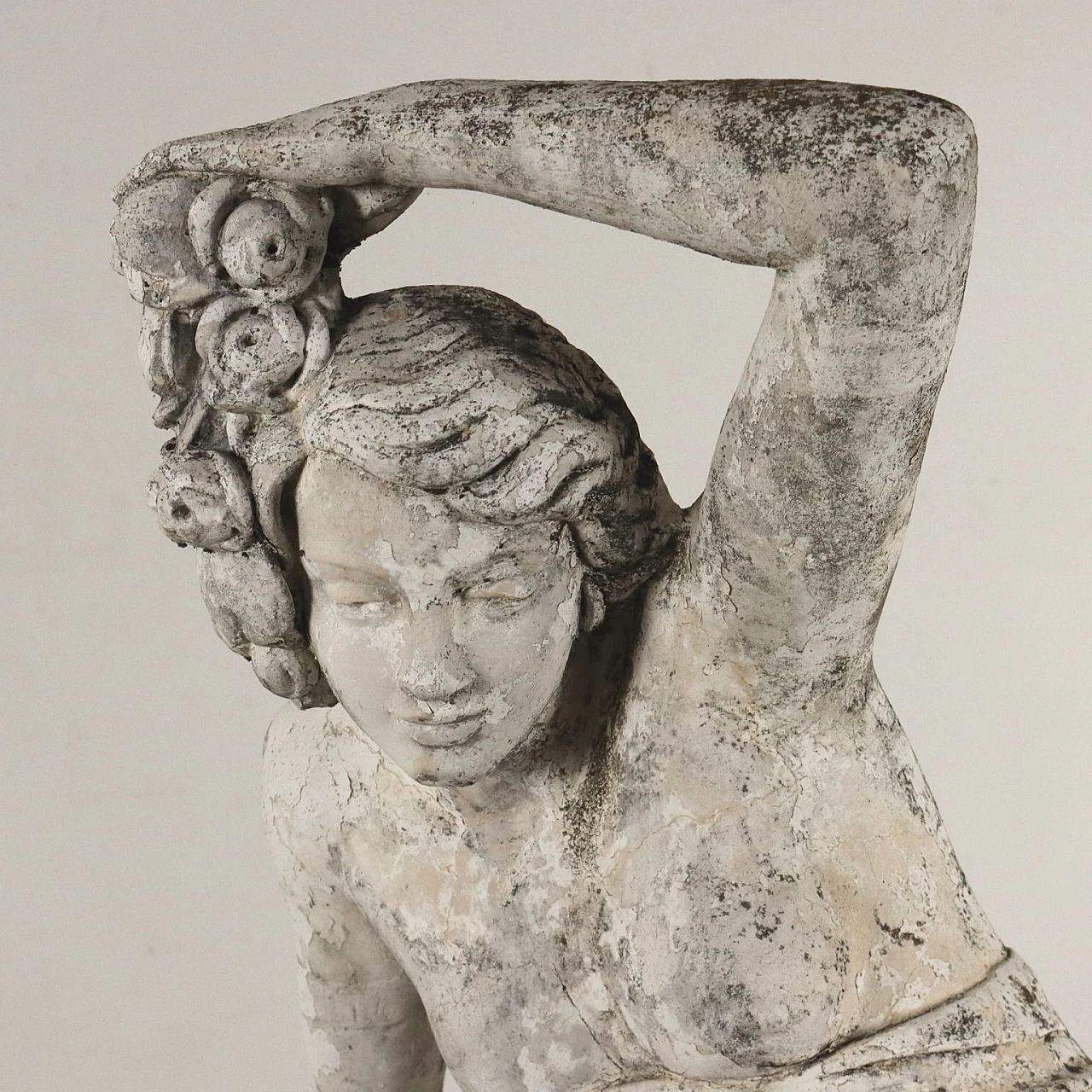 Allegory resting on fountain, grit garden statue 3