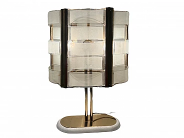 Brass and glass table lamp, 1970s