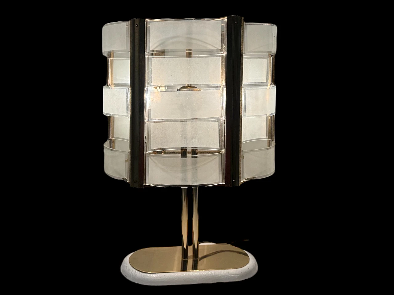 Brass and glass table lamp, 1970s 10