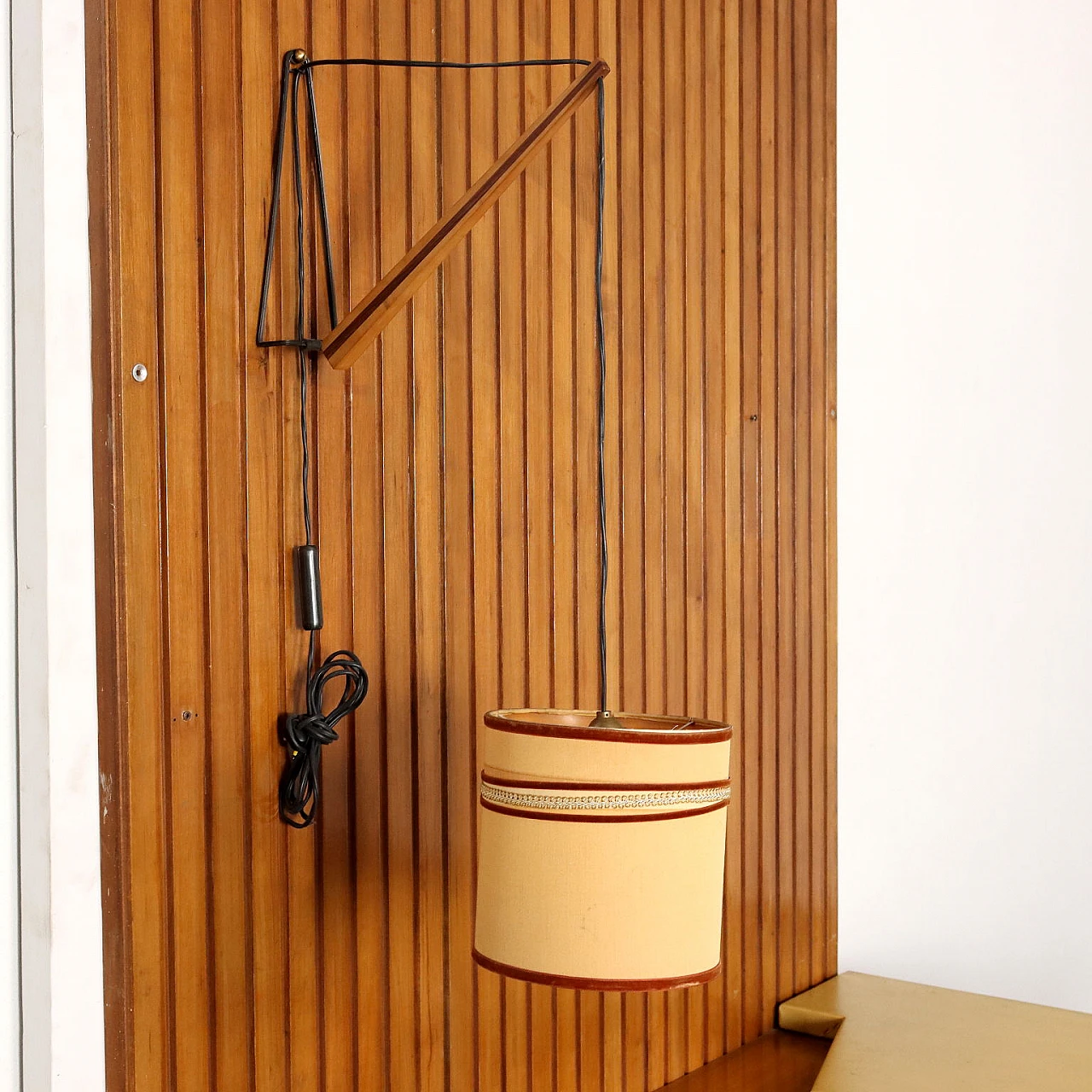 Corner desk in mahogany veneer and skai, 1950s 6