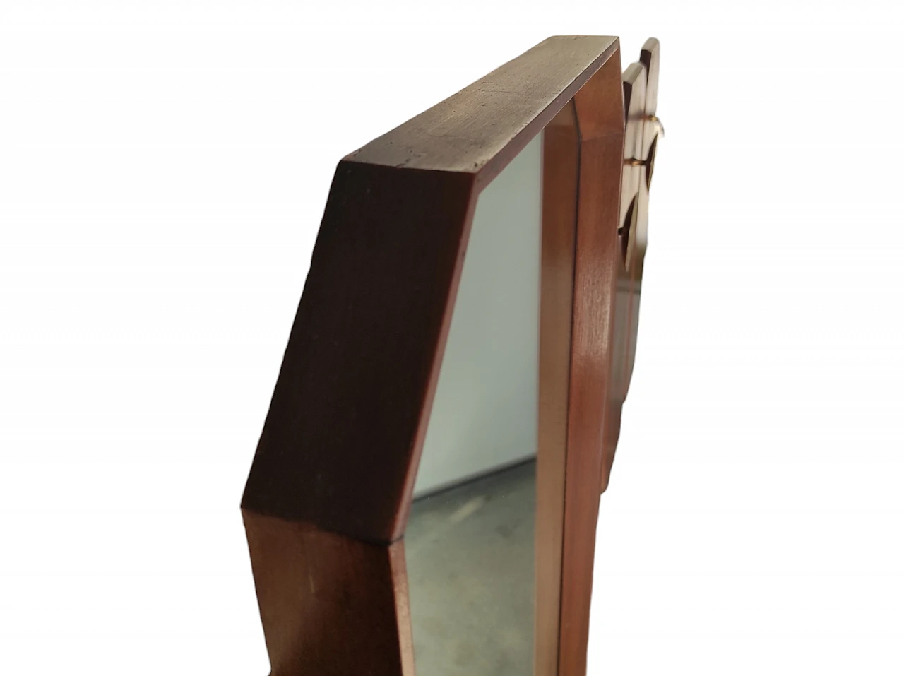 Wooden hall mirror with coat rack, 1960s 2