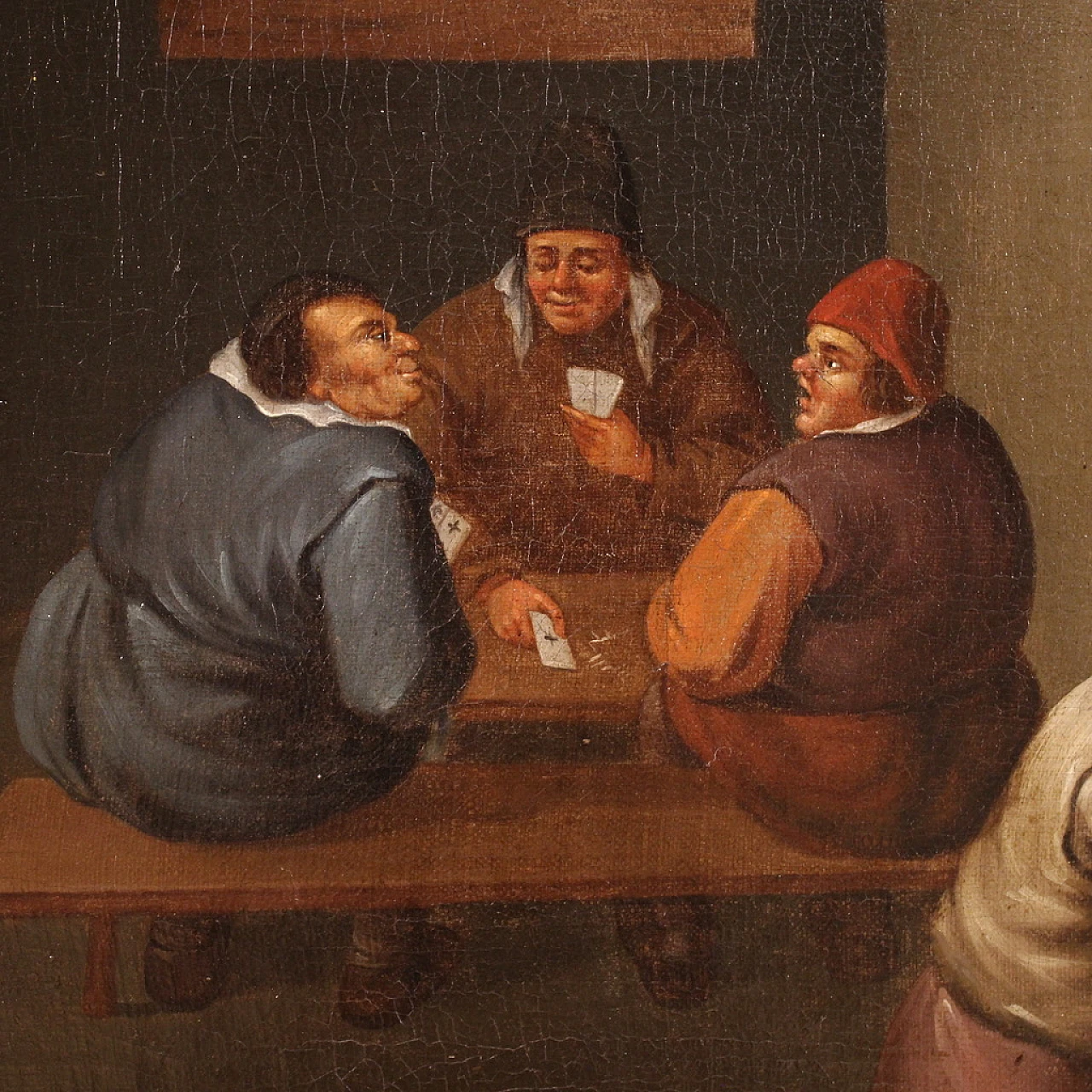 Flemish school, Tavern scene, oil on canvas, 17th century 6