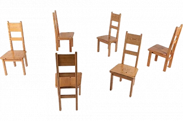 6 Pine chairs by R. Wilhelmsson for Karl Andersson & Söner, 1960s