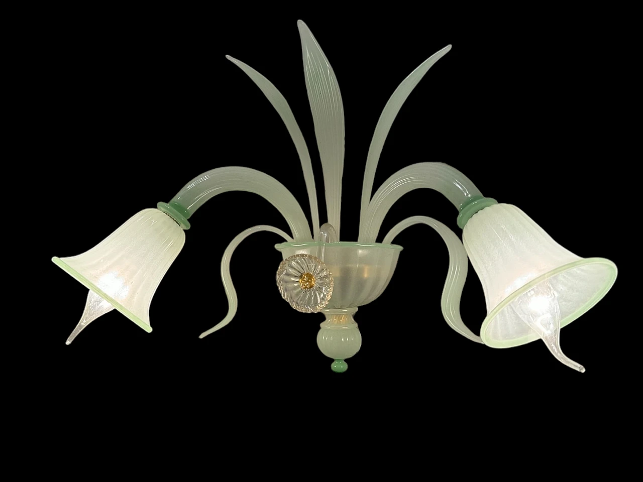 Green Murano glass wall lamp by Zonca, 1980s 2