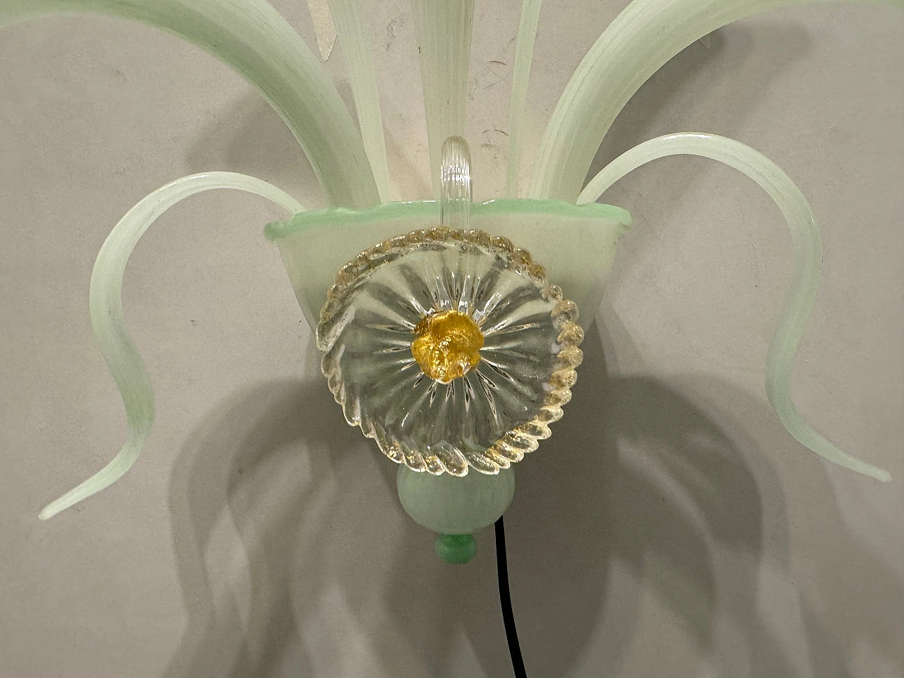 Green Murano glass wall lamp by Zonca, 1980s 7