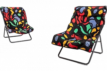 Pair of Pop Art folding chairs, 1990s