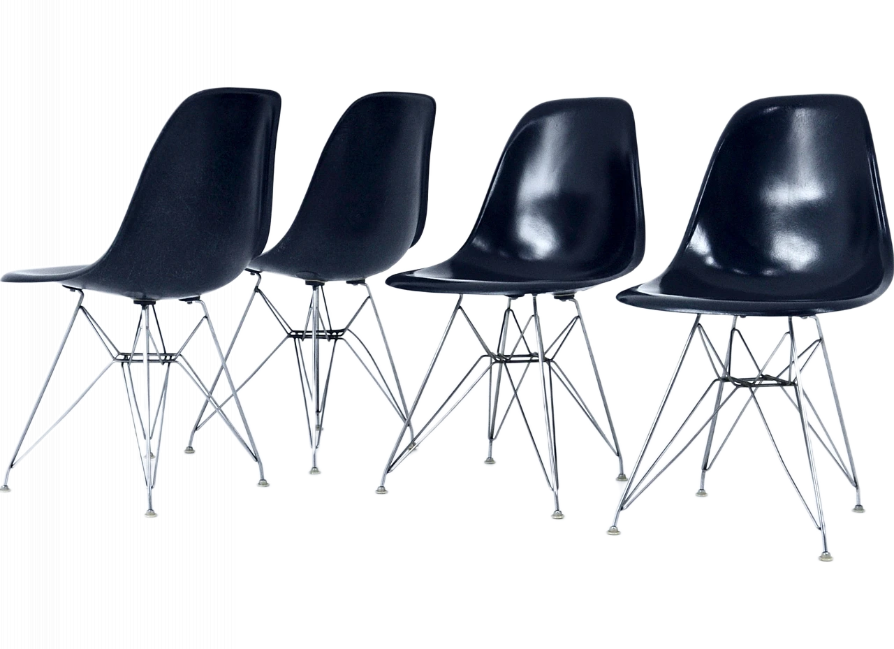 4 Blue chairs DSR by Charles & Ray Eames for Herman Miller, 1970s 12