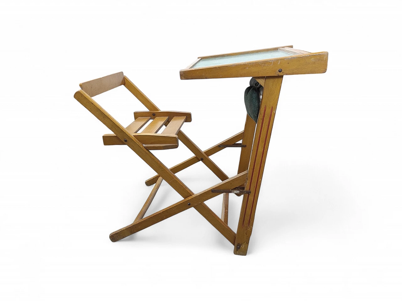 Wooden children school desk, early 20th century 9