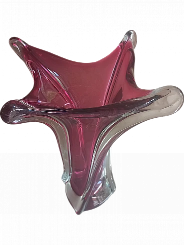 Chambord flower vase in Murano glass by F.lli Toso, 1950s