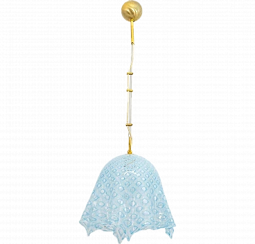 Fazzoletto ceiling lamp in blue Murano glass by La Murrina, 1960s